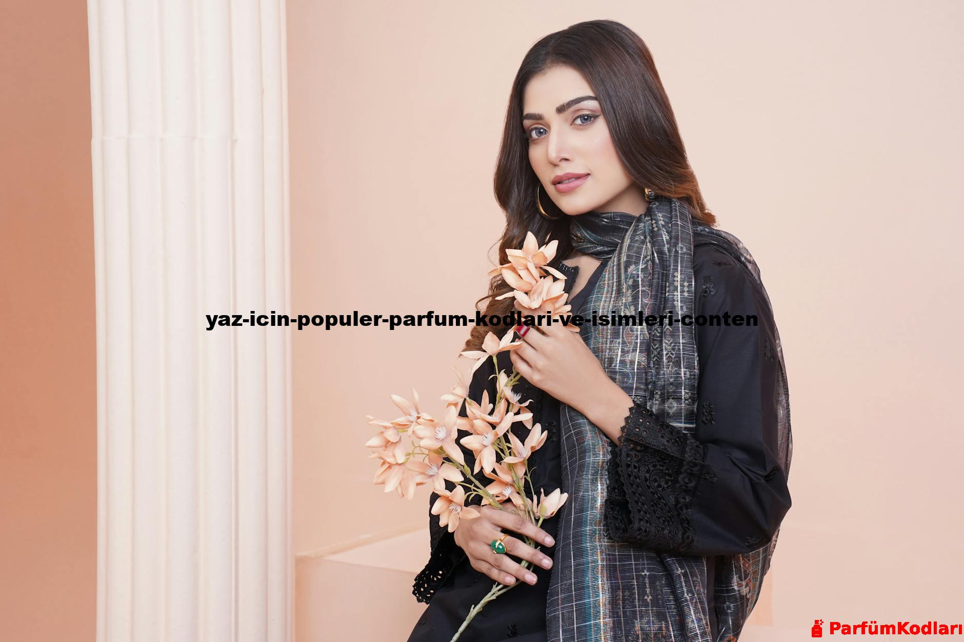 A beautiful woman in traditional clothing stands gracefully holding flowers, exuding elegance and charm.